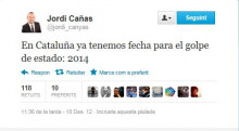 La piulada colpista del diputat de C's Jordi Cañas