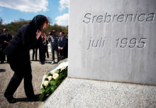 L'alta representant de la UE per Afers Exteriors, Catherine Ashton, el passat 18 d'abril en un memorial a Srebrenica.