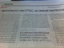 Editorial de El Periódico en suport del PSC