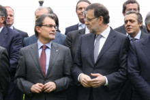 Mas i Rajoy, abans del dinar que han compartit amb motiu de la inauguració del Saló de l'Automòbil
