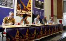 Imatge de la roda de premsa on s'ha tractat la repercussió del procés sobiranista als Països Catalans