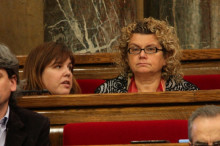 Núria Ventura i Marina Geli, als seus escons del grup socialista