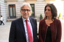 El portaveu adjunt de CiU Josep Sánchez-Llibre i la diputada i portaveu d'UDC Montserrat Surroca, aquest dijous al Congrés