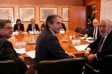 Instantània de la reunió entre el ministre De la Serna i els consellers Rull i Borràs