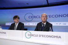 Puigdemont i el president del Cercle d'Economia, Juan José Bruguera