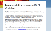 Captura de pantalla de la pàgina web on milers de professors universitaris han signat a favor del 'sí'