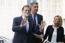 El president del PP Mariano Rajoy, a l'entrada de la Junta Directiva del partit a Catalunya aquest 15 de setembre