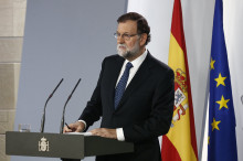Mariano Rajoy en roda de premsa l'1-O