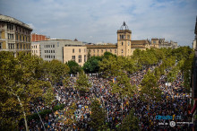 Concentració a Plaça Universitat el 3 d'octubre.