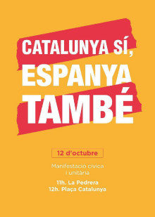 Cartell de la convocatòria de la marxa per Societat Civil Catalana el dia de la Hispanitat