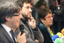 Carles Puigdemont durant la compareixença de premsa