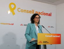 La secretària general d'ERC, Marta Rovira, en la seva intervenció durant el Consell Nacional Extraordinari