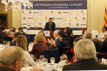 L'exconseller Santi Vila durant el sopar-debat de la XXII Trobada d'Economia de S'Agaró