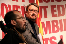 El cap de files dels comuns el 21-D, Xavier Domènech, amb Pablo Echenique, secretari d'Organització de Podemos
