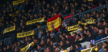 La imatge d'aficionats al Camp Nou que ha usat 'La Gaceta'
