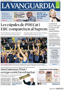 La portada de la Vanguardia el 19 de febrer