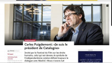 Captura de l'entrevista de Carles Puigdemont amb el diari suís 'Le Temps'