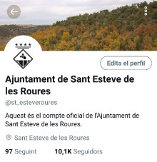 Perfil de twitter de l'Ajuntament de Sant Esteve de les Roures