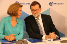 El president del PP, Mariano Rajoy, i la secretària general del partit, Maria Dolores de Cospedal