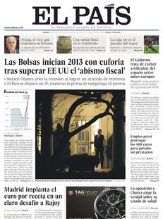 El País: "Les borses inicien el 2012 amb eufòria després que els EUA superin l''abisme fiscal'"