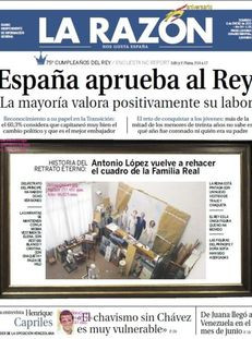 La Razón: "Espanya aprova el rei".