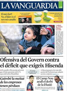 La Vanguardia: "Ofensiva del Govern contra el dèficit que exigeix Hisenda"