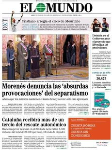 El Mundo: "Morenés denuncia les 'absurdes provocacions' del separatisme"