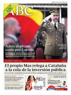 Abc: "El mateix Mas relega Catalunya a la cua de la inversió pública".