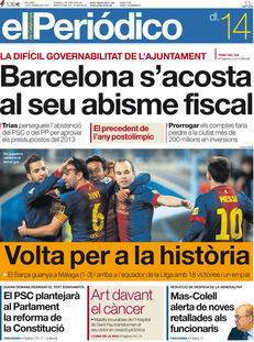 •El Periódico: "Barcelona s'acosta al seu abisme fiscal".