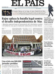El País: "Rajoy ajorna la batalla legal contra el desafiament independentista de Mas".