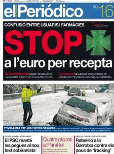 El Periódico: "Stop a l'euro per recepta"