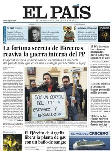 El País: "La fortuna secreta de Bárcenas revifa la guerra interna del PP"