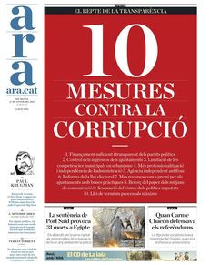 ARA: "10 mesures contra la corrupció"