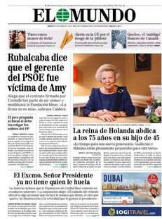 El Mundo: "Rubalcaba diu que el gerent del PSOE va ser víctima d'Amy"