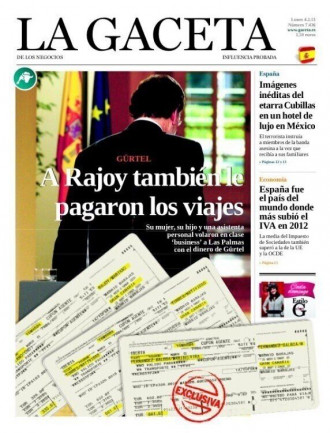 La Gaceta: Gürtel va pagar viatges a Rajoy #elPPméscorrupte