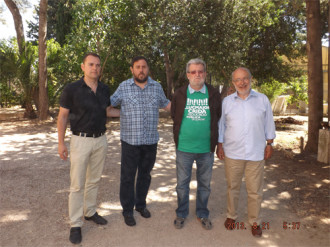 Joan Lladó, Oriol Junqueras i Josep M. Terricabras en suport de la @vagadefam de Jaume Sastre