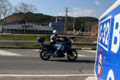 moto, polígon, empresa, trànsit, carretera