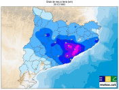 Mapa de distribució dels gruixos de neus que va deixar el temporal del Nadal del 1962