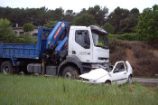 accident trànsit carretera cotxe