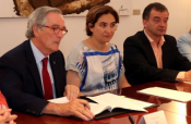 Xavier Trias, Ada Colau i Alfred Bosch