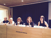 La directora general de Joventut, Marta Vilalta, conjuntament amb la directora general de Relacions Exteriors, Marina Falcó