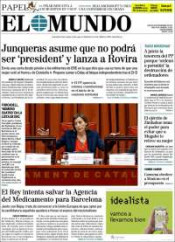 Portada de El Mundo el 16 de novembre