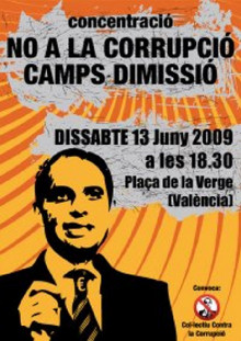 camps dimissió, manifestació, corrupció, gürtel