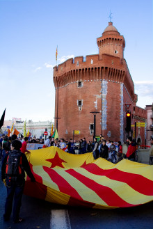 Perpinyà, manifestació, tractat dels pirineus, castellet, estelada