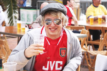Arsenal, seguidor, futbol, cervesa, hooligan