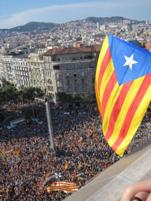 estelada, manifestació, 10j, independència