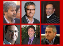 Joaquim Nin, Xavier Pallarès, Albert Alins, Jordi Moltó, Ramon Farré, Eudald Casadesús, delegats govern