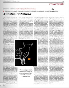 Article colpidor de Zapatero, "Nuestra Cataluña"