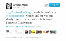 Piulada del twitteer d'Arnaldo Otegi