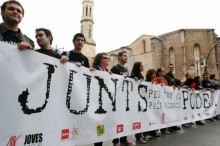 Imatge de la manifestació en favor de TV3 de passat 9 de maig a València convocada per Acció Cultural del País Valencià